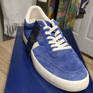 👟 NEW👟 Polo by Ralph Lauren Men's Blue Suede Sneakers